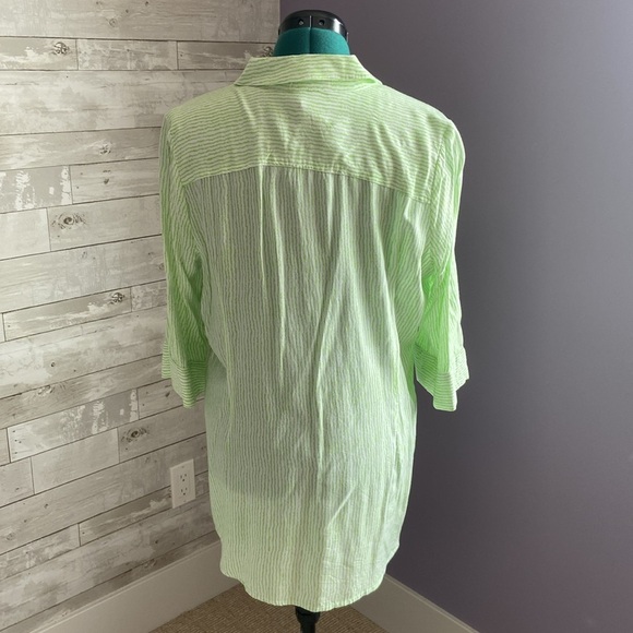 FDJ Green & White Button-Up Blouse - Picture 4 of 8